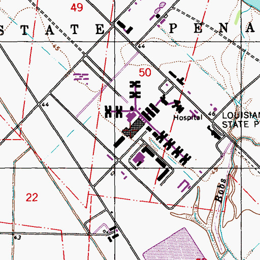 Topographic Map of Louisiana State Penitentiary Special School District Facility, LA