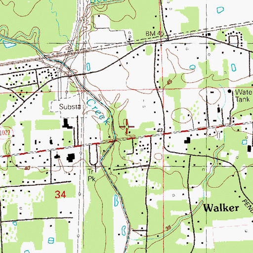 Topographic Map of Livingston Parish Literacy and Technology Center, LA