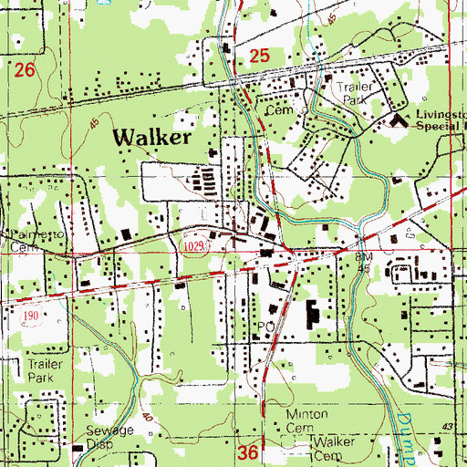 Topographic Map of Livingston Parish Adult Education, LA