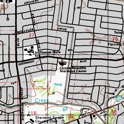 Topographic Map of McAuliffe Pre-GED Center, LA