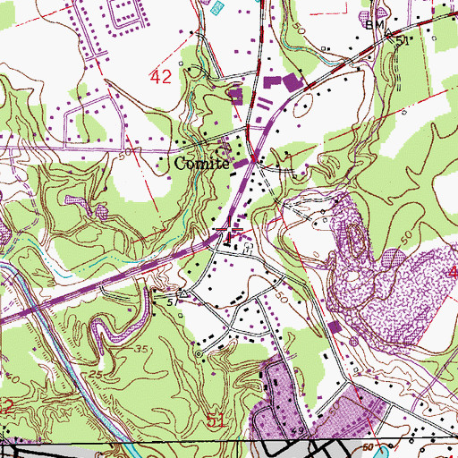 Topographic Map of Saint Alphonsus School, LA