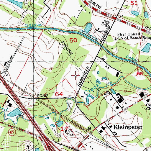 Topographic Map of Cypress Heights Academy School, LA