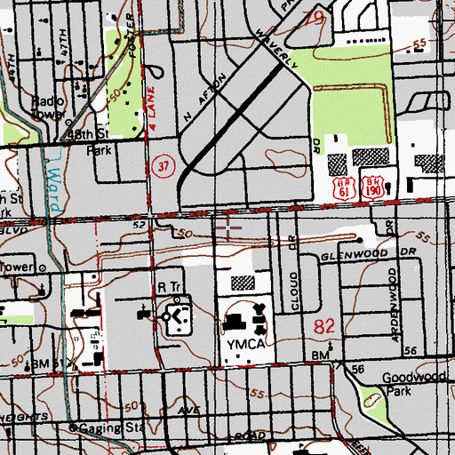 Topographic Map of Baton Rouge Community College, LA