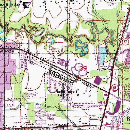 Topographic Map of Baker Alternative School, LA