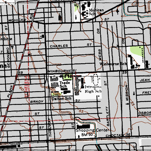 Topographic Map of East Baton Rouge Laboratory Academy School, LA