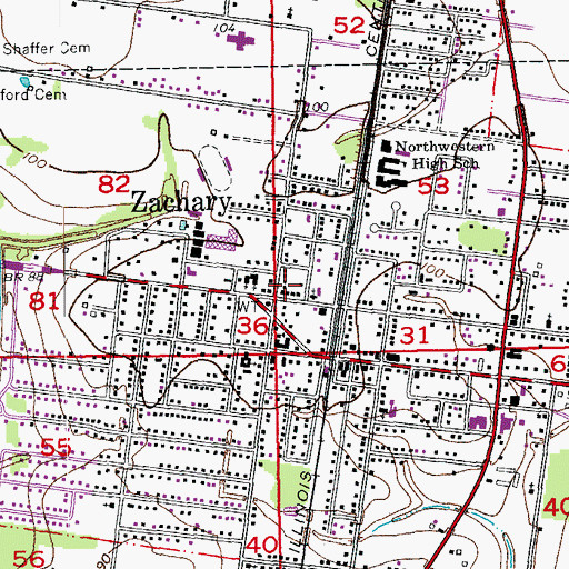 Topographic Map of Trinity Christian Academy School, LA