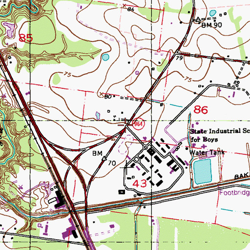 Topographic Map of Scenic Alternative High School, LA