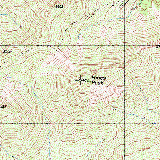 Topographic Map of Hines Peak, CA