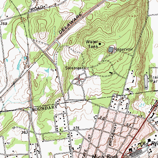 Topographic Map of Penfield Hall, NY