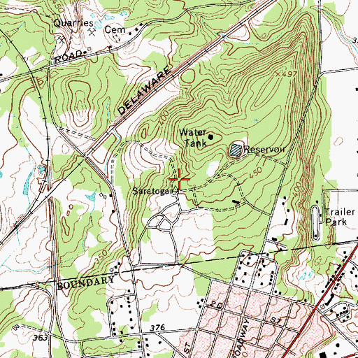 Topographic Map of Wait Hall, NY