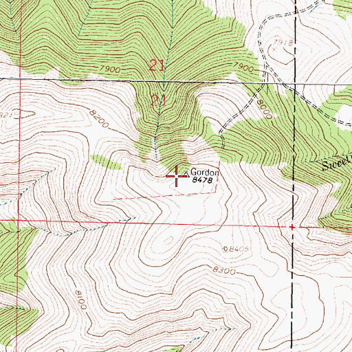 Topographic Map of Benson Peak, MT