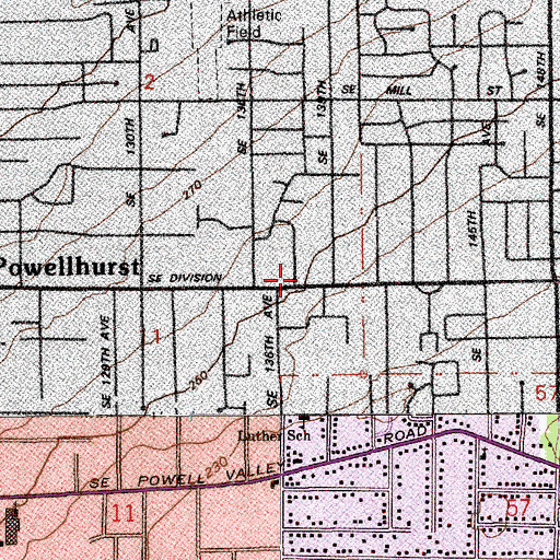 Topographic Map of Arthur Academy, OR
