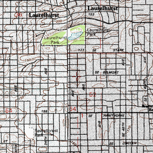 Topographic Map of Belmont Academy, OR