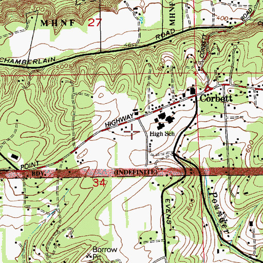 Topographic Map of Corbett Grade School, OR