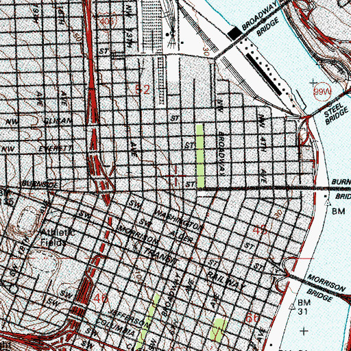 Topographic Map of Emerson School, OR