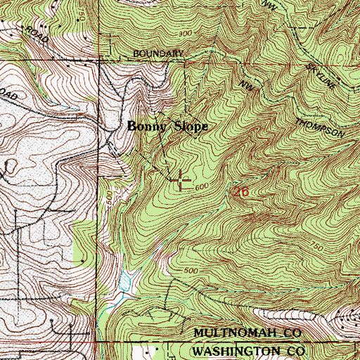 Topographic Map of Forest Park Elementary School, OR