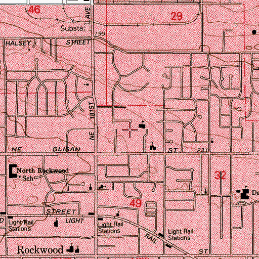 Topographic Map of Hartley Elementary School, OR