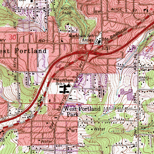 Topographic Map of Islamic School of Portland, OR