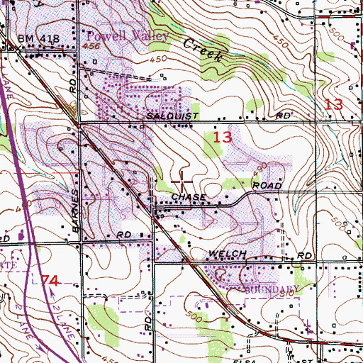 Topographic Map of Kelly Creek Elementary School, OR