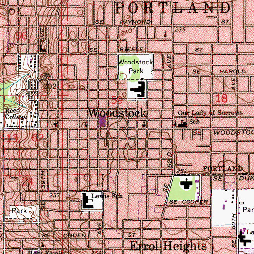 Topographic Map of Lents Education Center, OR