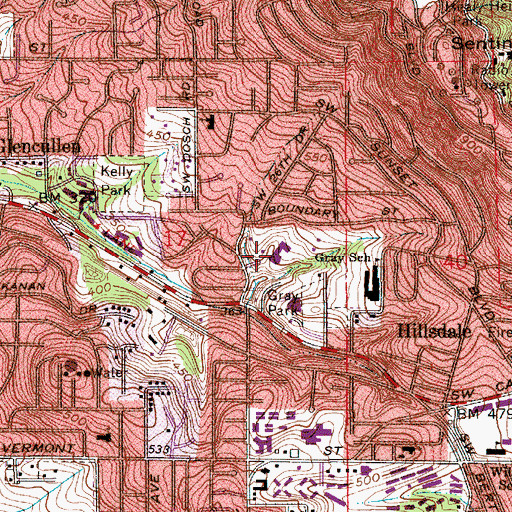 Topographic Map of Neveh Shalom Foundation School, OR