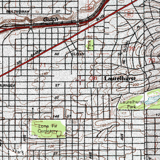 Topographic Map of Pacific Crest Community School, OR