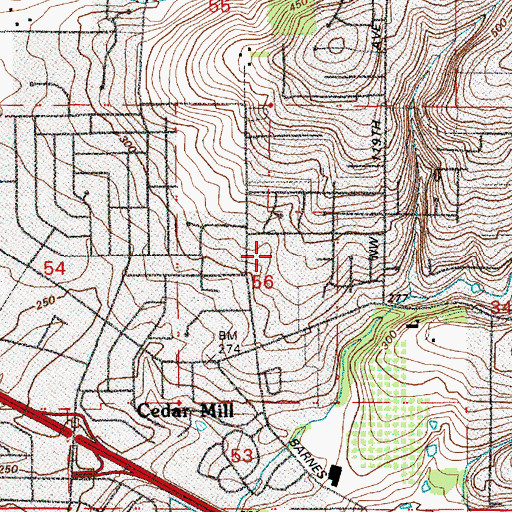 Topographic Map of Saint Pius X School, OR