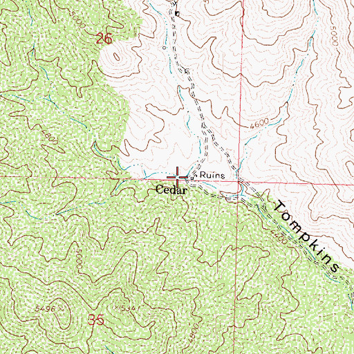 Topographic Map of Cedar, AZ