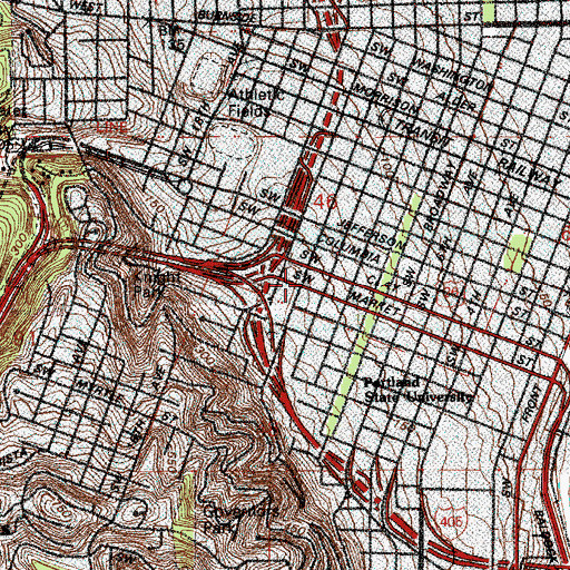 Topographic Map of The International School, OR