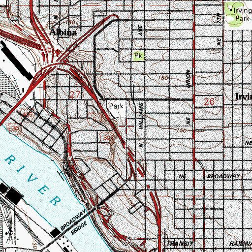 Topographic Map of Trillium Charter School, OR