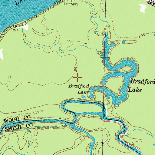Topographic Map of Little Sandy National Wildlife Refuge, TX