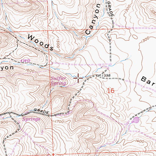 Topographic Map of Hodges Canyon, CA