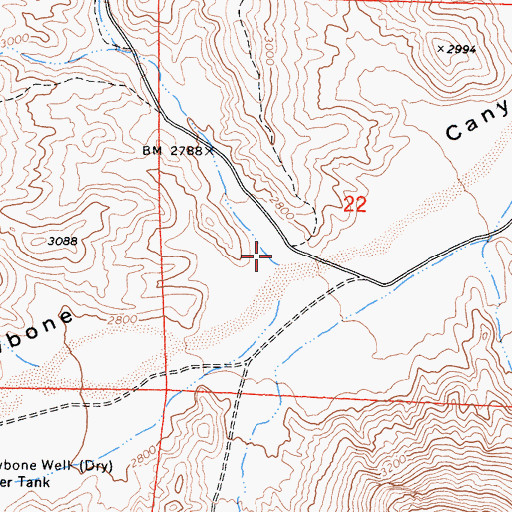 Topographic Map of Hoffman Canyon, CA
