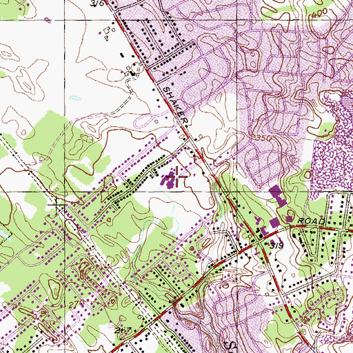 Topographic Map of Shaker Road Elementary School, NY