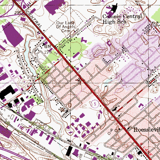 Topographic Map of Colonie Christian Academy, NY