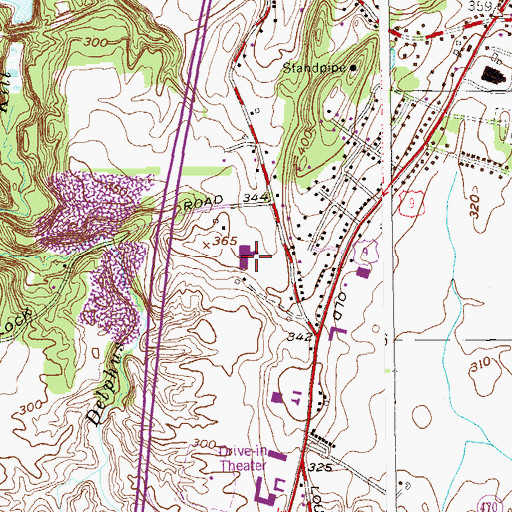 Topographic Map of Boght Hills School, NY