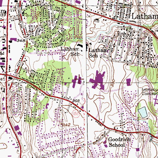 Topographic Map of Shaker Junior High School, NY