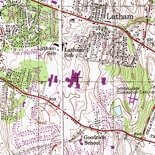 Topographic Map of Shaker High School, NY