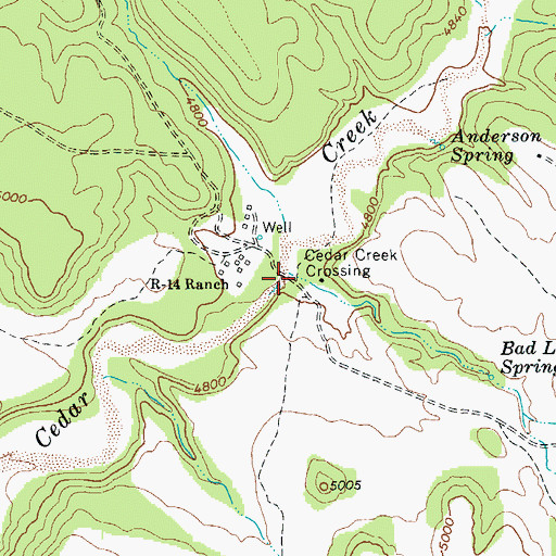 Topographic Map of Cedar Creek Crossing, AZ