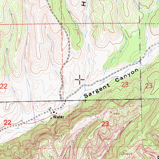 Topographic Map of Hog Canyon, CA