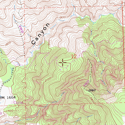 Topographic Map of Hog Ranch, CA