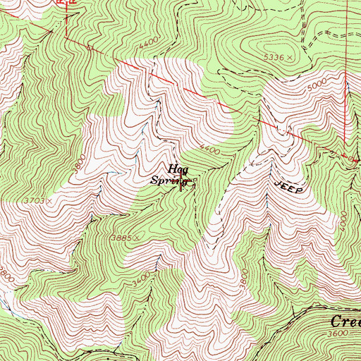 Topographic Map of Hog Spring, CA
