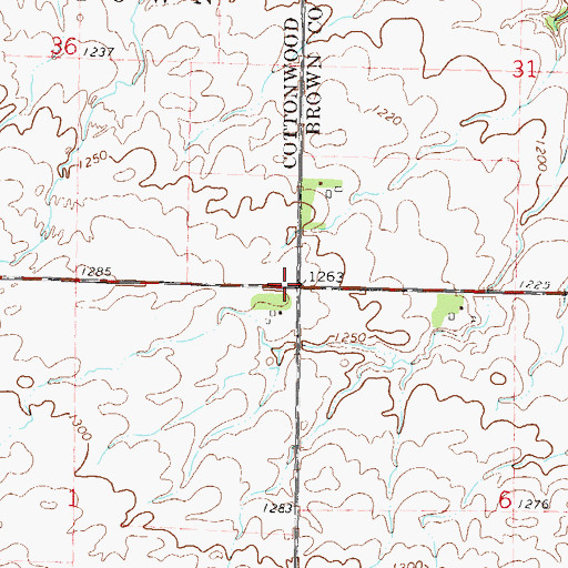 Topographic Map of Red Rock Falls Park, MN