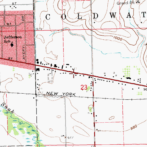 Topographic Map of Interchange 13, MI