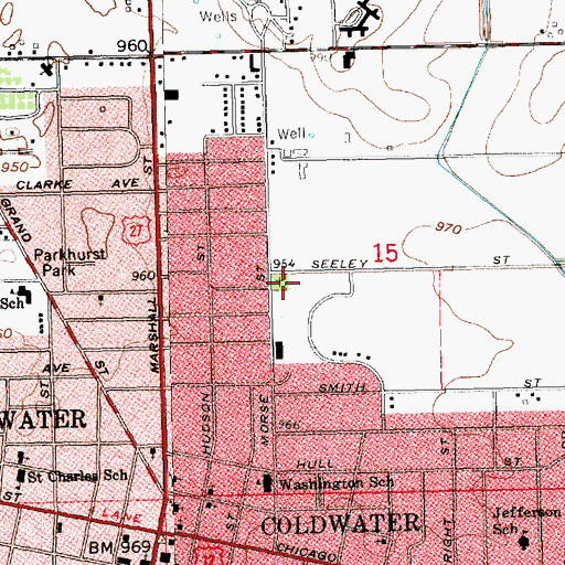 Topographic Map of Morse Street Cemetery, MI