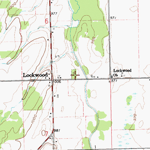 Topographic Map of Lockwood Cemetery, MI