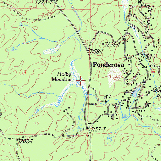 Topographic Map of Holby Meadow, CA
