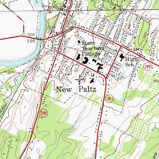 Topographic Map of Sojourner Truth Library, NY