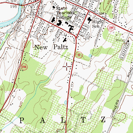 Topographic Map of Hasbrouck Dining Hall, NY
