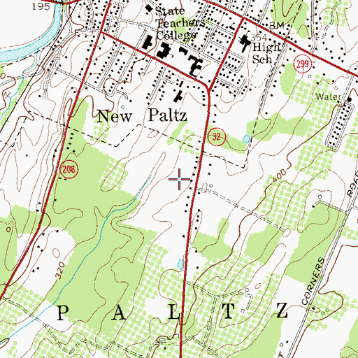 Topographic Map of Bevier Hall, NY